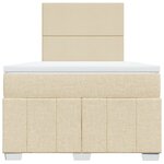 vidaXL Sommier à lattes de lit avec matelas crème 120x190 cm tissu