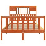 vidaXL Lit bibliothèque sans matelas cire marron 135x190 cm pin massif