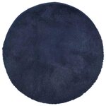 vidaXL Tapis shaggy à poils longs NAVARRA bleu marine 200x200 cm