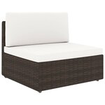 vidaXL Salon de jardin 9 Pièces avec coussins Marron Résine tressée