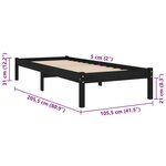 vidaXL Cadre de lit sans matelas noir bois massif 100x200 cm
