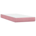 vidaXL Sommier à lattes de lit avec matelas et LED rose 180x210 cm velours