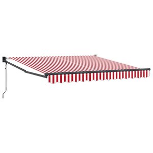 vidaXL Auvent Rétractable Rouge et Blanc 350 x 250 cm