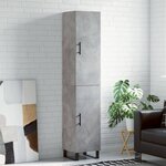 vidaXL Buffet haut Gris béton 34 5x34x180 cm Bois d'ingénierie