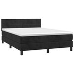 vidaXL Sommier à lattes de lit avec matelas Noir 140x190 cm Velours
