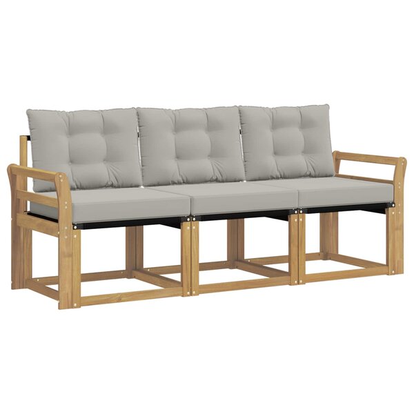 vidaXL Ensemble de canapés d'extérieur 3 pc Blanc et gris clair