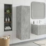 vidaXL Cabinet de Salle de Bain Mural Gris béton 33 x 34 5 x 100 cm