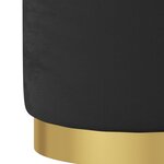 vidaXL Tabouret de rangement rond Noir Velours 31 x 37 cm