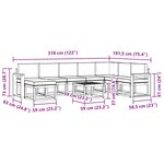 vidaXL Ensemble de canapés d'extérieur 9 pc Naturel et Crème
