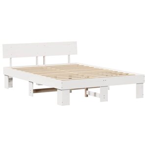 vidaXL Cadre de lit Blanc 150 x 200 cm Bois massif en pin