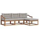 vidaXL Ensemble de canapés d'extérieur 4 pc Gris Naturel et Clair