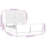 vidaXL Cadre de lit sans matelas gris foncé 140x190 cm velours