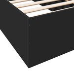 vidaXL Cadre de lit sans matelas noir 75x190 cm bois ingénierie