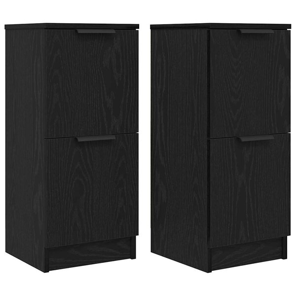 vidaXL Buffets 2 Pièces en Chêne Noir  30x30x70 cm  Fabriqué en Bois d'Ingénierie