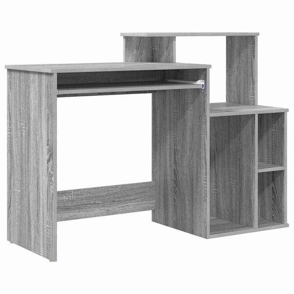 vidaXL Bureau avec Rangement Sonoma gris 120.5 x 44 x 88.5 cm