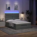 VidaXL Cadre de lit ottoman avec matelas gris foncé 140x200 cm tissu