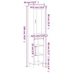 vidaXL Buffet haut Gris béton 34 5x34x180 cm Bois d'ingénierie