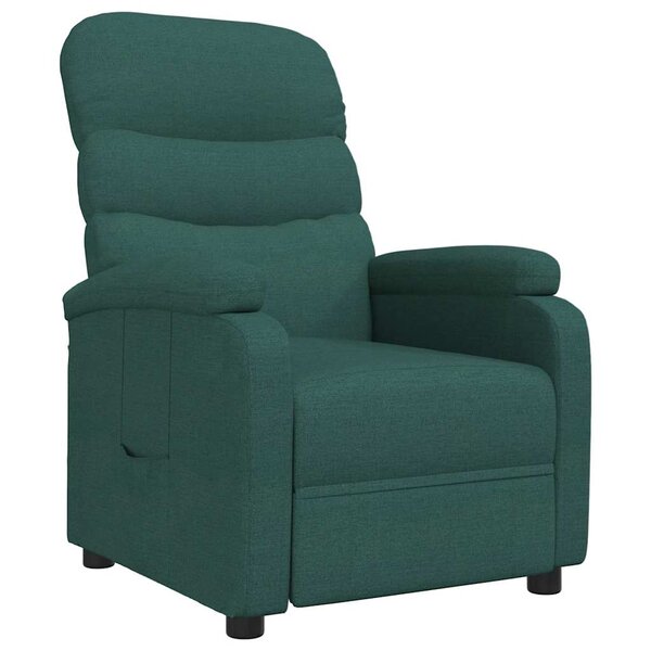 vidaXL Fauteuil inclinable Vert foncé Tissu