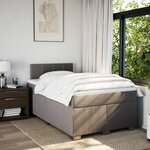 vidaXL Sommier à lattes de lit avec matelas Taupe 120x200 cm Tissu