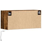 vidaXL Meuble TV mural avec lumières LED chêne fumé 80x31x35 cm