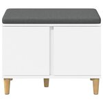 vidaXL Banc d'entrée avec coussin avec stockage Blanc 60 x 38 x 46 cm