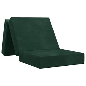 vidaXL Canapé-lit pliable 90 x 63 x 45 cm Vert foncé