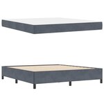 vidaXL Cadre de lit Gris foncé  gris et blanc 180 x 200 cm Velours