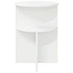 vidaXL Table d'appoint Blanc Ø 39 5 x 55 cm Bois d'ingénierie
