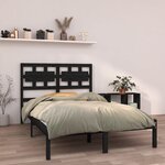 vidaXL Cadre de lit Noir Bois massif 140x190 cm