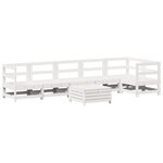 vidaXL Salon de jardin 7 Pièces blanc bois de pin massif