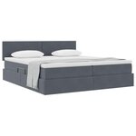 vidaXL Lit de Rangement avec matelas Gris foncé 100 x 200 cm