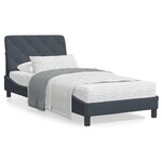 vidaXL Cadre de lit avec tête de lit Gris foncé 90x200 cm Velours
