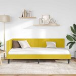 vidaXL Cadre de lit d'angle Jaune 90 cm x 190 cm tissu