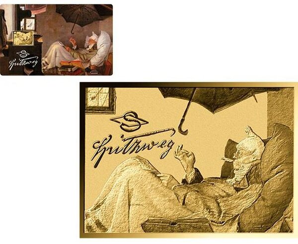 Monnaie DER ARME POET Carl Spitzweg 1/1000 Oz Or 3000 Francs Chad (PRÉCOMMANDE)