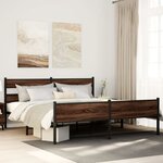 vidaXL Cadre de lit en métal sans matelas chêne marron 183x213 cm