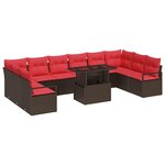 vidaXL Ensemble de canapé de jardin 11 Pièces Marron Poly rotin
