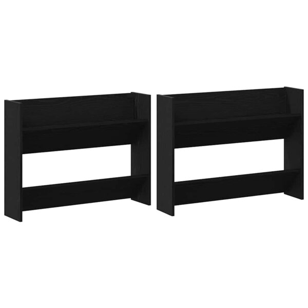 vidaXL Cabinets à chaussures muraux 2 Pièces Chêne noir Bois d'ingénierie
