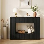 vidaXL Table console Rayé Noir 101 x 29 x 74 cm Bois d’ingénierie