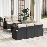 vidaXL Ensemble de canapé de jardin 6 Pièces Noir 55 x 55 x 37 cm