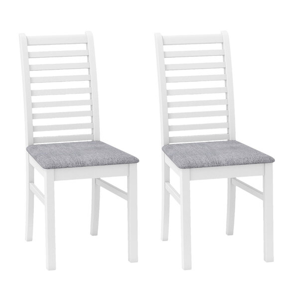 Lot de 2 chaises de salle à manger rembourrées 41 x 52 5 x 93 5 cm confort optimal style fermier en bois blanc 20_0012441
