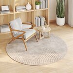 vidaXL Tapis de surface Rond HUARTE Beige Ø 120 CM Polyester