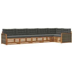 vidaXL Ensemble de canapés d'extérieur 6 pc Naturel et Anthracite