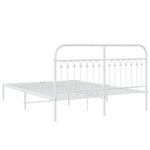 vidaXL Cadre de lit métal sans matelas et tête de lit blanc 150x200 cm