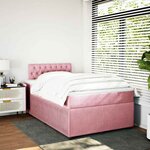vidaXL Sommier à lattes de lit avec matelas Rose 120x200 cm Velours