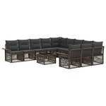 vidaXL Ensemble de canapé de jardin 12 Pièces Gris polyrotin