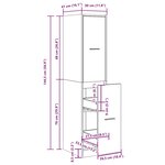 vidaXL Armoire d'apothicaire Chêne noir 30x41x144 5 cm Bois d'ingénierie