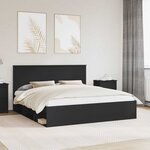 vidaXL Cadre de lit Noir 200 x 200 cm Bois de pin massif