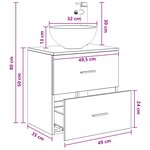 vidaXL Meuble lavabo mural Blanc 49 5 x 35 x 63 cm Bois d'ingénierie