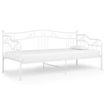 vidaXL Cadre de canapé-lit Blanc Métal 90x200 cm