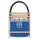 vidaXL Lit mezzanine enfants et tunnel bleu 90x200cm bois pin massif